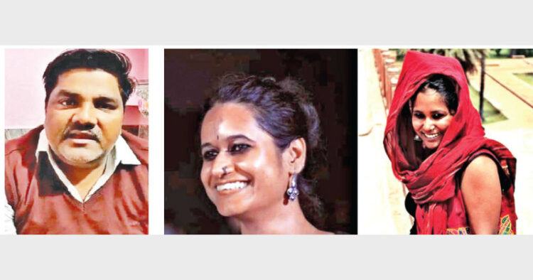 Suspended AAP councillor Tahir Hussain , Natasha Narwal and
Devangana Kalita are students of JNU