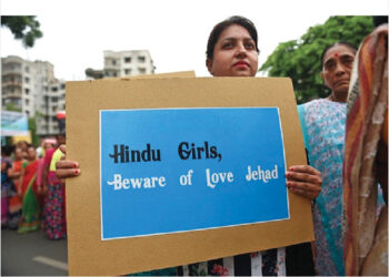 A march against ‘love jihad’ in the western city of Ahmedabad in 2018