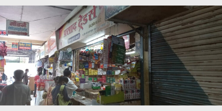 Photo viral on social media shows a shop owned by Sawantwadi Taluka, president of NCP, is open with other shops in Sawantwadi market in Sindhudurg district