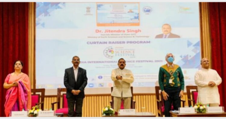 Minister, Dr. Jitendra Singh at curtain raiser for India International Science Festival