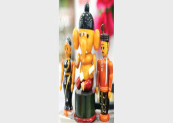 Bhagwan Ganesh’s toy made up of ivorywood at a market in Channapatna