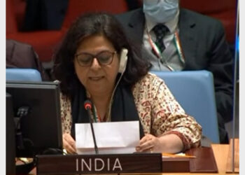 India's Permanent Mission to the UN Dr Kajal Bhat at UNSC