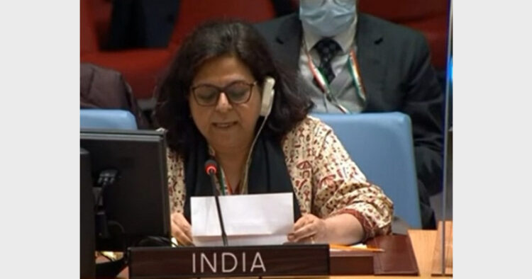 India's Permanent Mission to the UN Dr Kajal Bhat at UNSC