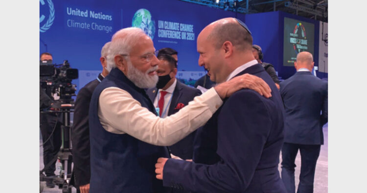 Indian PM Narendra Modi and Israel PM Naftali Bennett at COP 26 Summit