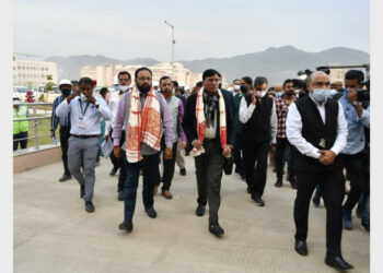 Union Health Minister Mansukh Mandviya at the AIIMS Construction Site in Sangsari