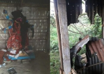 Kali Temple Vandalised in Tripura (Photo Credit: OpIndia)