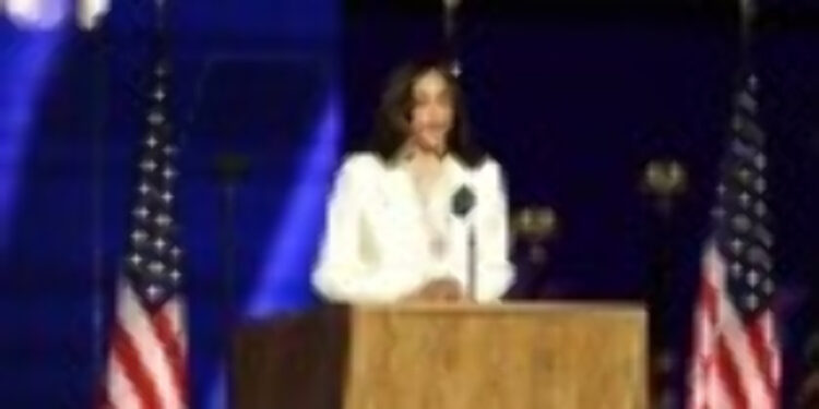 Kamala Harris, addressing after the victory in elections (Photo Credit: Insider)
