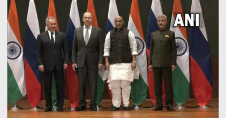 Defence Minister Rajnath Singh and his Russian counterpart also signed the agreements to procure 6,01,427 7.63x39mm assault rifles AK-203 through Indo-Russia Rifles Pvt Ltd (Photo Credit: ANI)