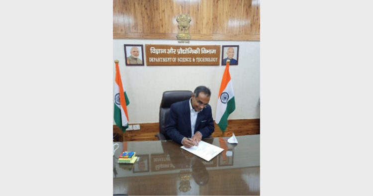 Dr. Srivari Chandrasekhar taking charge as Secretary, Department of Science and Technology