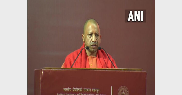 UP CM Yogi Adityanath addressing at the 54th convocation of IIT Kanpur (Photo Credit: ANI)