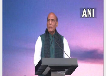 Union Home Minister addressing the Swarnim Vijay Parv celebrations (Photo Credit: ANI)