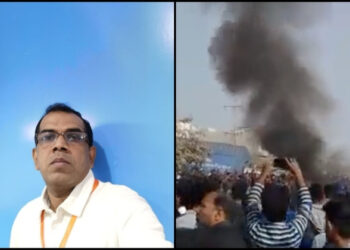 Sri Lankan national, Priyantha Kumara was burnt alive by a murderous mob of Muslims in Pakistan's Sialkot on false blasphemy charges (Photo Credit:OpIndia)