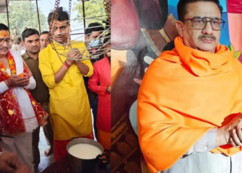 Jitendra Narayan Singh Tyagi embraced Sanatana Dharma at Devi Dasna Temple in Ghaziabad, Uttar Pradesh (Photo Credit: Sabrang India)