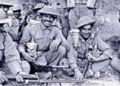 Pakistani Lt Gen Niazi (right) signing the Instrument of Surrender under the gaze of Indian Lt Gen Aurora (left)