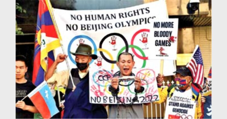 China's record on human rights has sparked protests over the country's hosting of the 2022 Winter Olympic and Paralympic Games