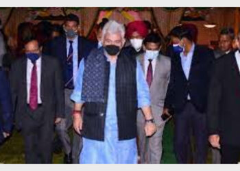 LG Sinha at the 57th Raising Day celebrations of the Border Security Force at the Frontier Officers Institute in Paloura (Photo Credit: Greater Jammu)