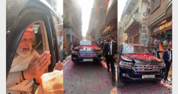 PM Modi arriving to lauch Kashi Vishwanath Corridor (Photo Credit: Oneindia)