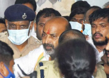 BJP State President Bandi Sanjay Kumar was arrested at his office in Karimnagar