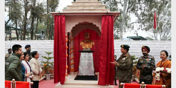 Kargil war hero Capt Vikram Batra’s bust unveiled by his parents at Palampur Military Station