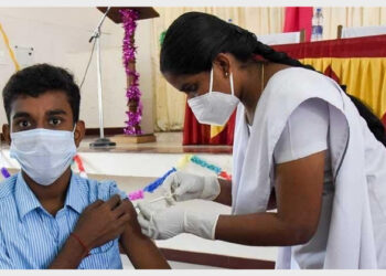 Over two crore youngsters between 15-18 age group have received their first dose of the COVID-19 vaccine in less than a week of vaccination drive for children (Photo Credit: The Indian Express)