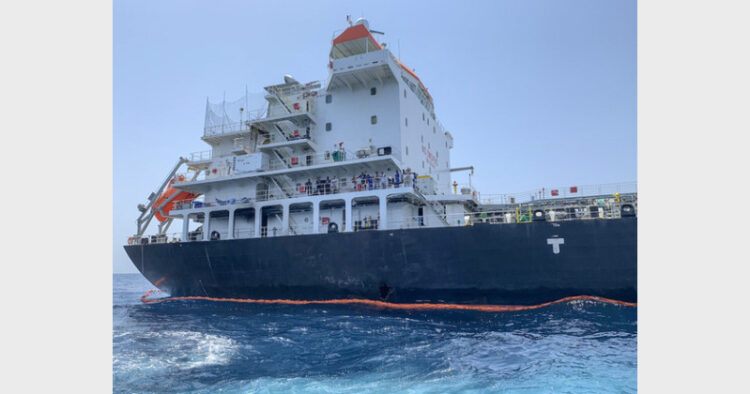 The vessel has 11 crew members, and seven of them are from India (Photo Credit: Arab News)