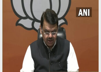 Former Maharashtra CM Devendra Fadnavis announcing BJP candidates for the upcoming Goa elections (Photo Credit: ANI)