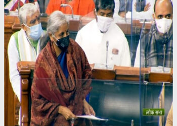Union Finance Minister Nirmala Sitharaman Addressing the Parliament (Photo Credit: ANI)