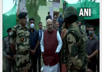 Union Home Minister Shah praised J-K police for their role in fighting terrorism (Photo Credit: ANI)