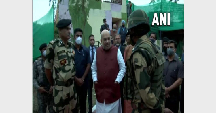 Union Home Minister Shah praised J-K police for their role in fighting terrorism (Photo Credit: ANI)