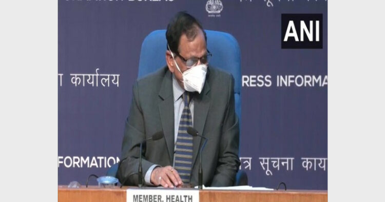 Dr VK Paul briefing media on Omicron (Photo Crdit: ANI)