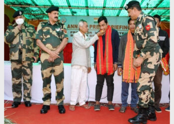Khistish Debbarma and Swapan Debbarma joined the proscribed outfit in 2019 and 2020 and laid down arms before the BSF to return to mainstream life (Photo Credit: ANI)