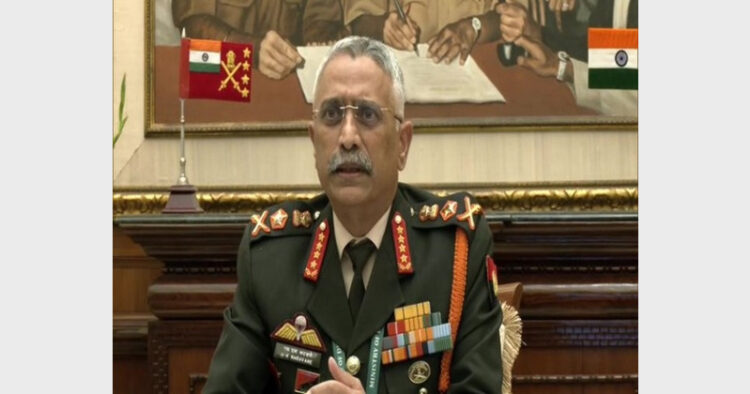 Army chief Gen Naravane addressing a press conference (File)
