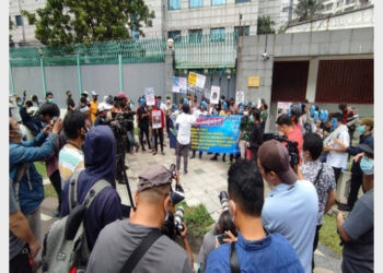 Students in Indonesia protesting against China (Photo Credit: ANI)