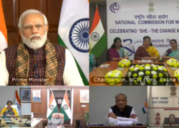 PM Modi virtually addressing the 30th Foundation Day programme of the National Commission for Women (NCW) (Photo Credit: ANI)