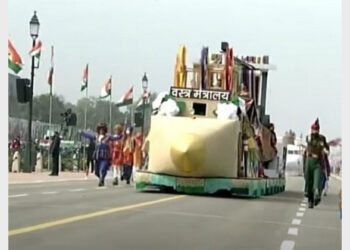 Ministry of Textiles tableau at Republic Day parade (Photo Credit: ANI)