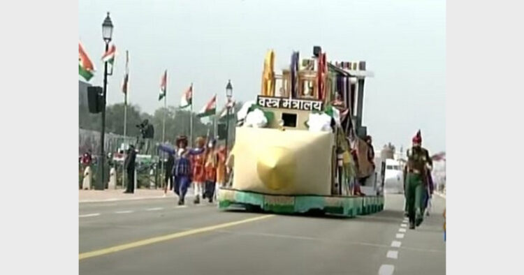 Ministry of Textiles tableau at Republic Day parade (Photo Credit: ANI)