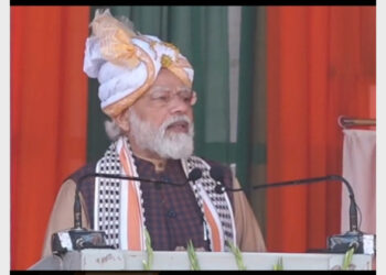 PM Modi addressing at a rally in Manipur