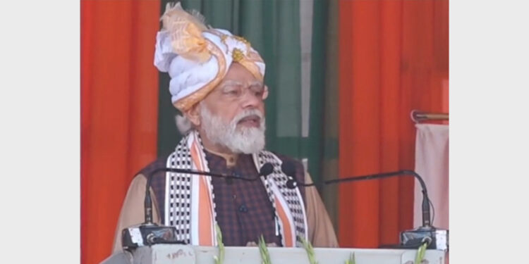 PM Modi addressing at a rally in Manipur