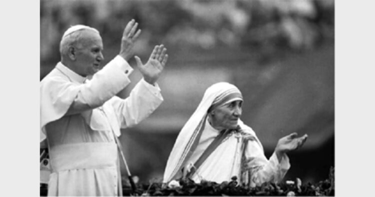 Mother Teresa and Pope John Paul II