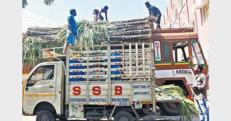 DMK office bearers at the district level are procuring the canes from the farmers at a rate of ₹14-15, instead of the promised ₹33 per cane (Photo Credit: The New Indian Express)