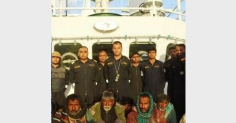 Indian Coast Guard has taken ten crew members into custody