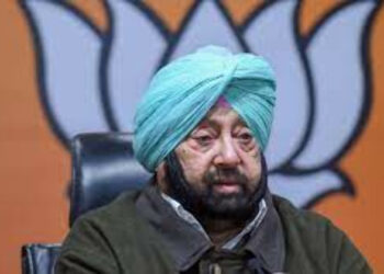 Capt Amarinder Singh at the press meet in BJP headquarters (Photo Credit: The Week)