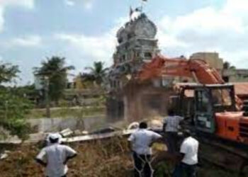 30-year-old Narasimha Anjaneyar temple was demolished by the Tamil Nadu Government (Photo Credit: The Hindu Post)