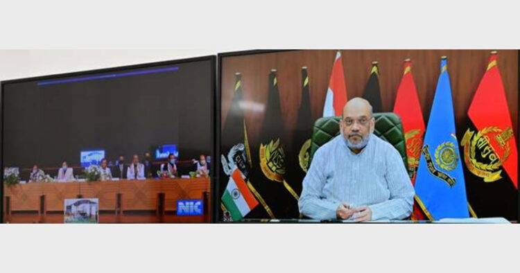 Union Minister Amit Shah inagurated and laid the foundation stone of 29 development works in Manipur through video conferencing (Photo Credit: PIB)