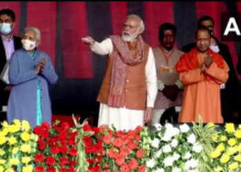 PM Modi laying foundation stone for Major Dhyan Chand Sports University in Uttar Pradesh's Meerut (Photo Credit: ANI)