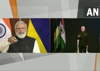 India PM Narendra Modi and Mauritius PM Jugnauth virtually launching multiple projects in Mauritius with India's financial assistance (Photo Credit: ANI)