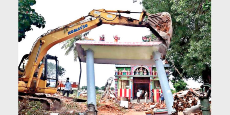 More than 150 temples were demolished in Tamil Nadu in the name of removing encroachments. How come 150-year old temples come under encroached category, ask Hindus