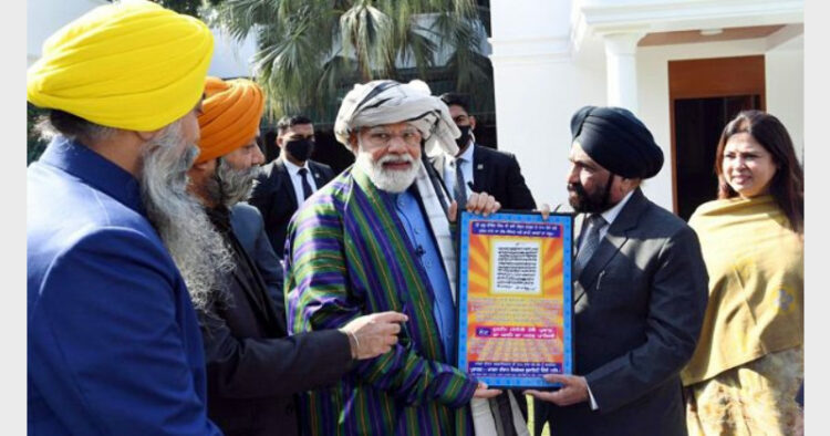 PM Modi with Afghan Sikh-Hindu delegation (Photo Credit: ANI)