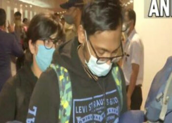 Indian nationals reached Mumbai from Bucharest (Romania) in the seventh Operation Ganga flight (Photo Credit: ANI)