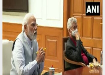 PM Modi and EAM Dr S Jaishankar in a high level meeting on Ukraine crisis (Photo Credit: ANI)
